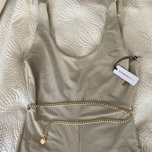 We Wore What bodysuit in the color khaki